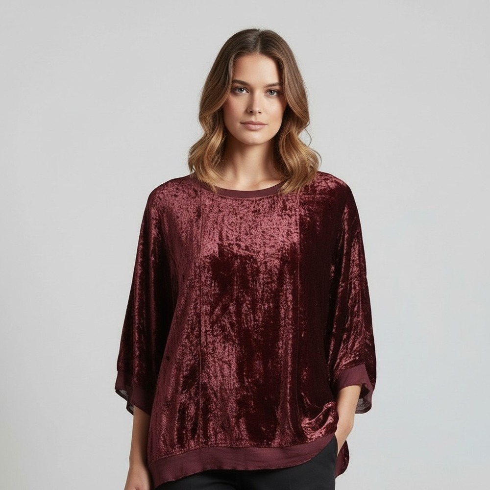 South Main XXL Velvet Top‎ Burgundy Boho Whimsigoth Fairy Witchy Moody Glam
